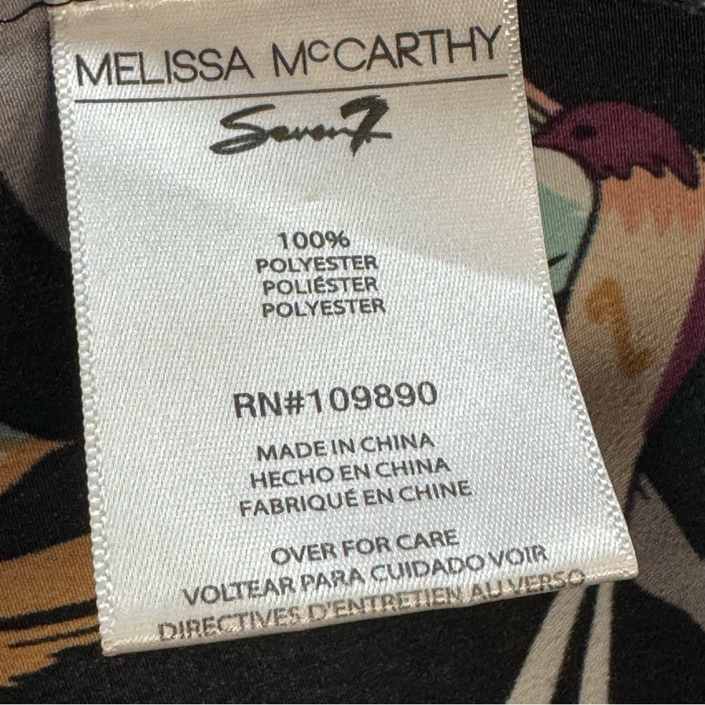 Melissa McCarthy Seven 7 High Low Tunic Shirt Long Sleeve Birds Size 2X Swallows - Picture 13 of 14